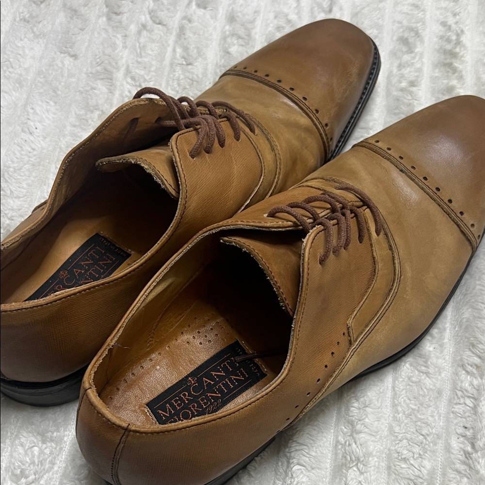 Mercanti Fiorentini Tan Leather Oxfords